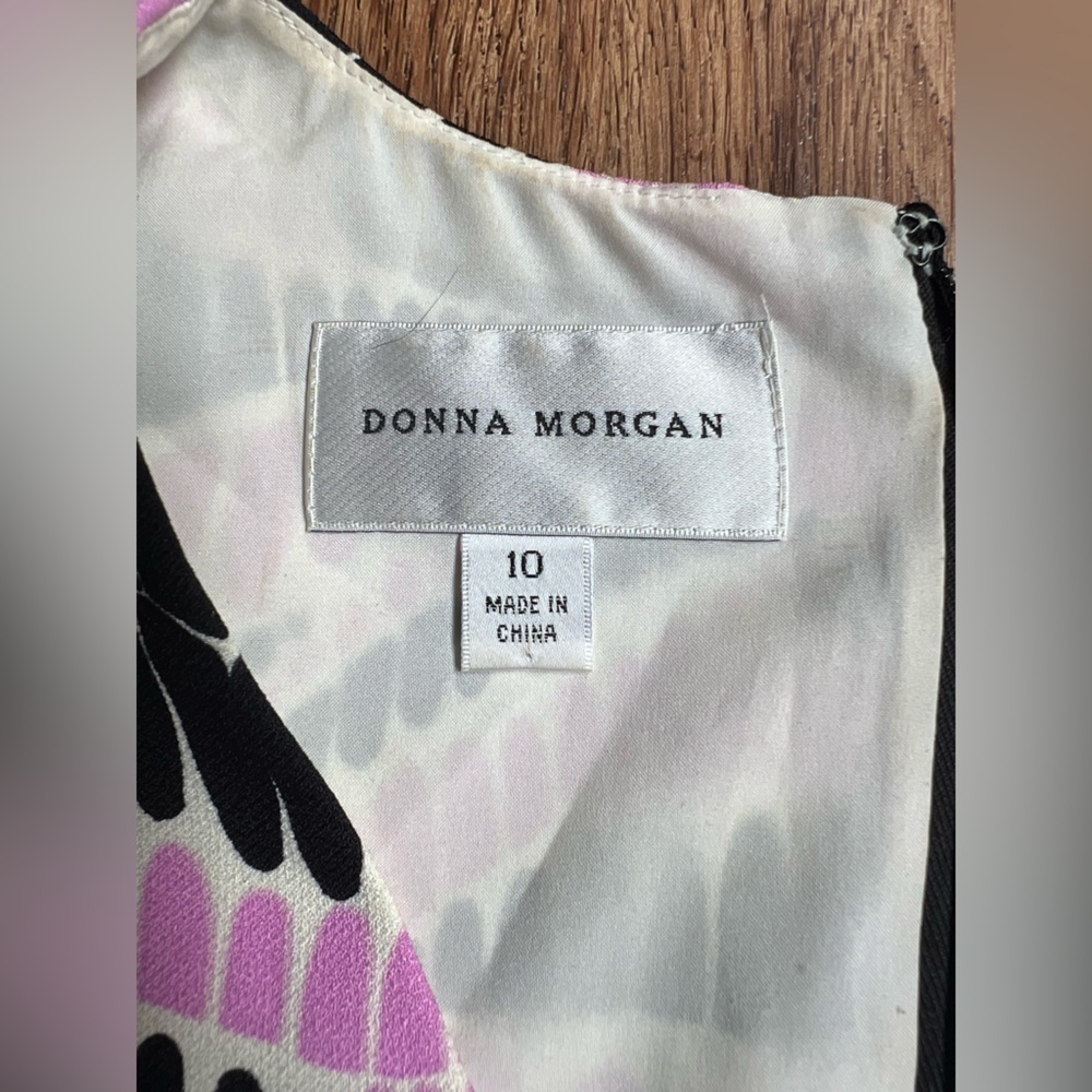 Anthropologie Donna Morgan Dagny Pink Black Cutout Sleeveless Midi Dress Size 10 - Picture 5 of 8